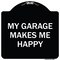 Signmission My Garage Makes Me Happy Heavy-Gauge Aluminum Architectural Sign A-DES-BW-1818-23866 - alternate 1